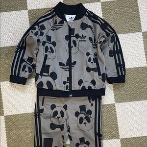 Adidas x Mini Rodini Black & Gray Panda Tracksuit